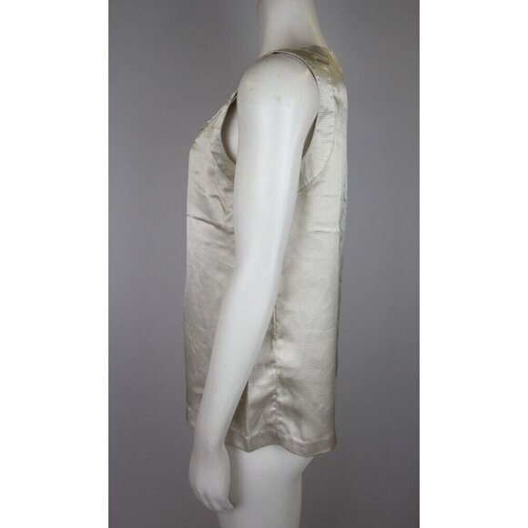 DANA BUCHMAN - WOMEN'S BEIGE SILKY TEXTURED TANK TOP BLOUSE - SIZE M - Picture 4 of 6